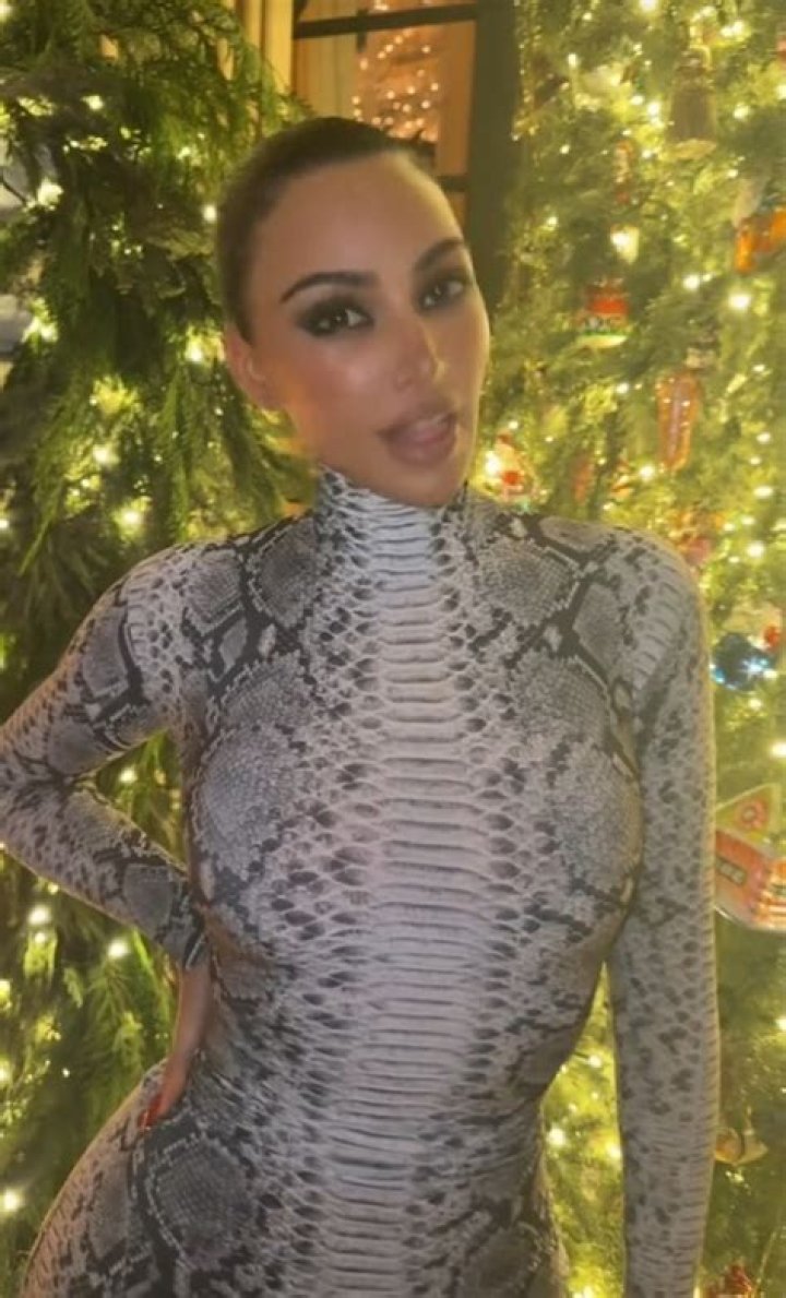 Kim Kardashia in snakeskin