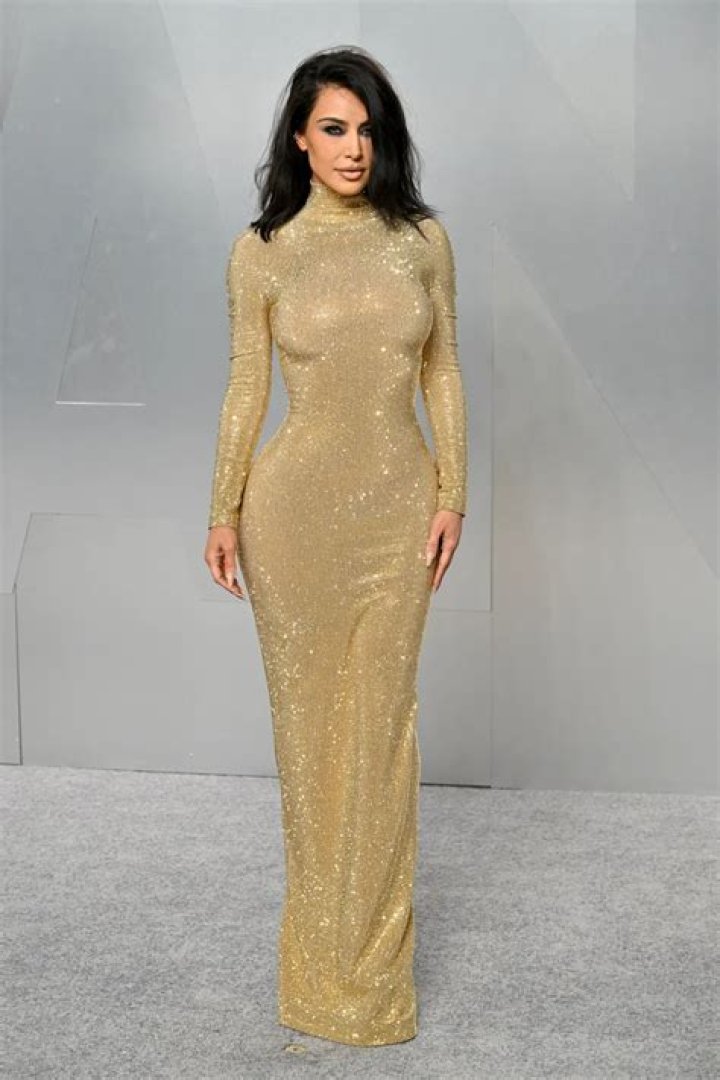 Kim Kardashian gold metallic bikini