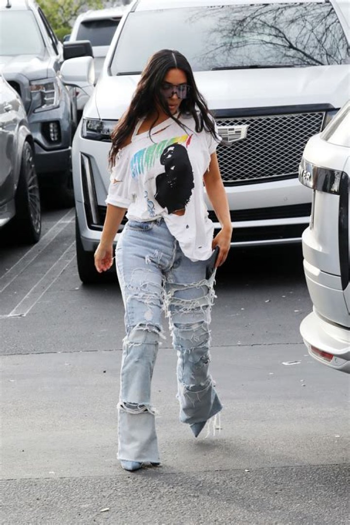 Kim Kardashian is seen leaving a SKIMS photo shoot