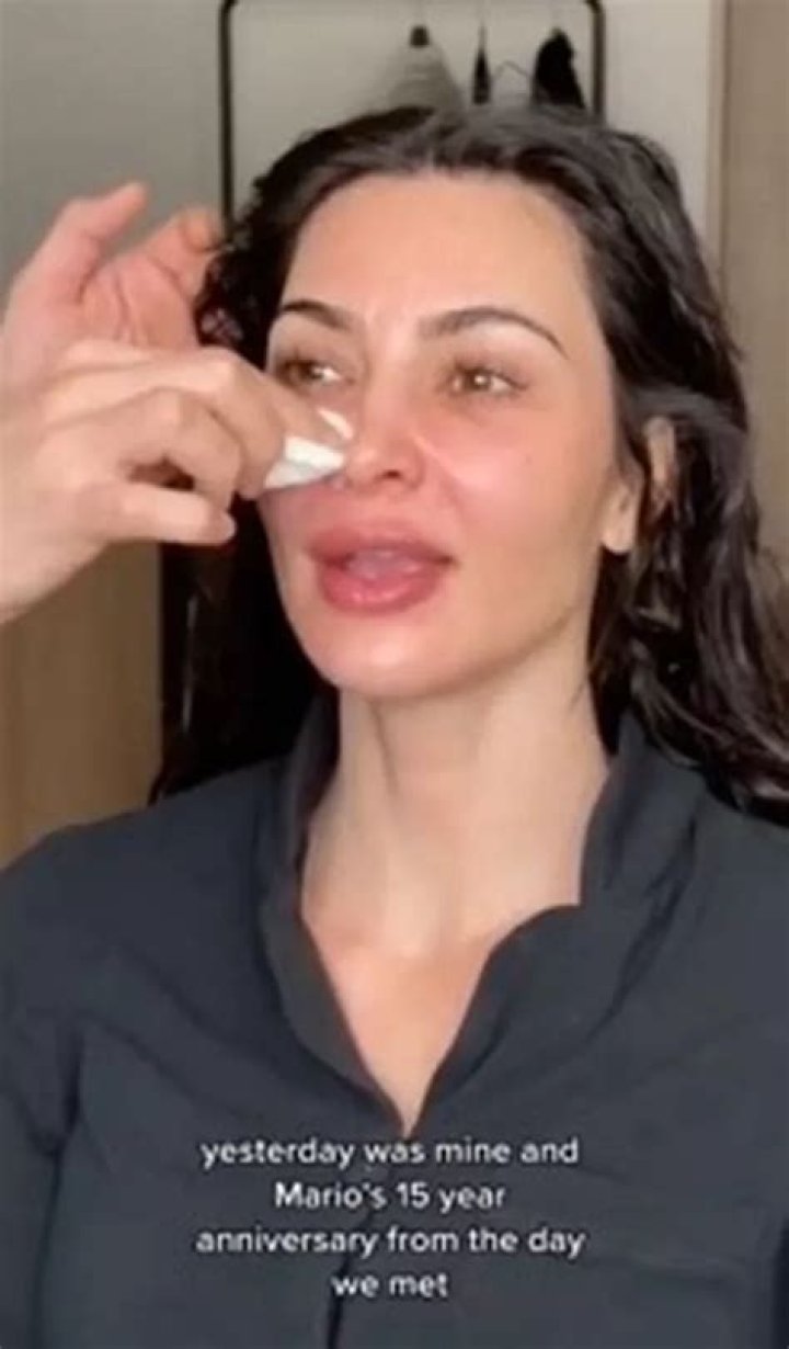 Kim Kardashian makeup-free tiktok