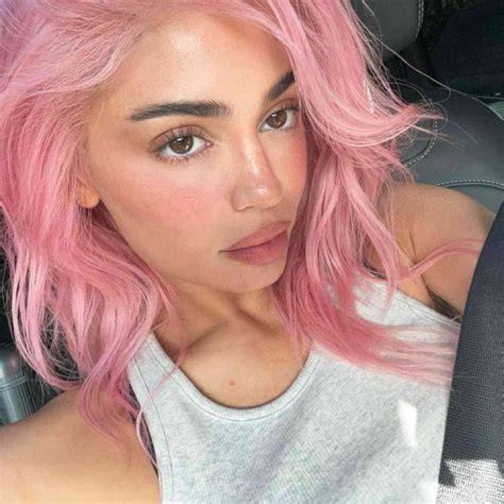 Kylie Jenner In A Pink Leather Dress