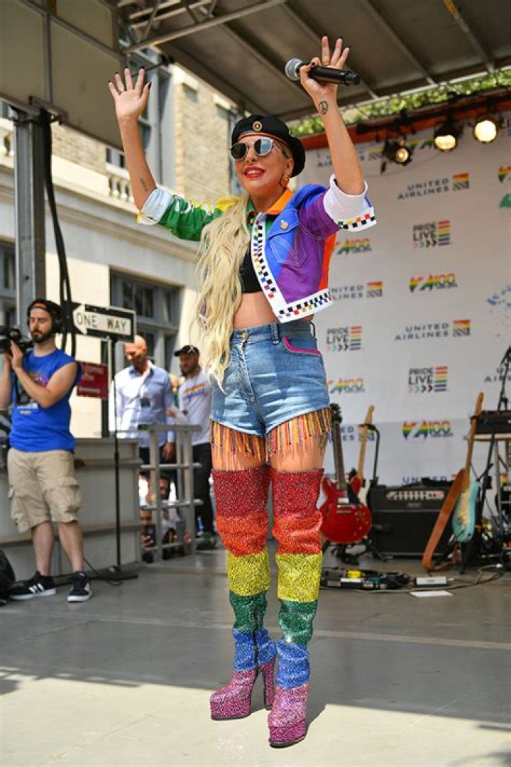 Lady Gaga Z100 Pride Live Stonewall Day concert, New York, USA - 28 Jun 2019 Wearing Versace, Custom