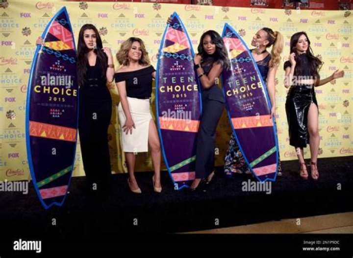 Lauren Jauregui, from left, Ally Brooke, Normani Hamilton, Dinah-Jane Hansen, and Camila Cabello of the musical group Fifth Harmony arrive at the Billboard Music Awards at the MGM Grand Garden Arena, in Las Vegas 2015 Billboard Music Awards - Arrivals, Las Vegas, USA