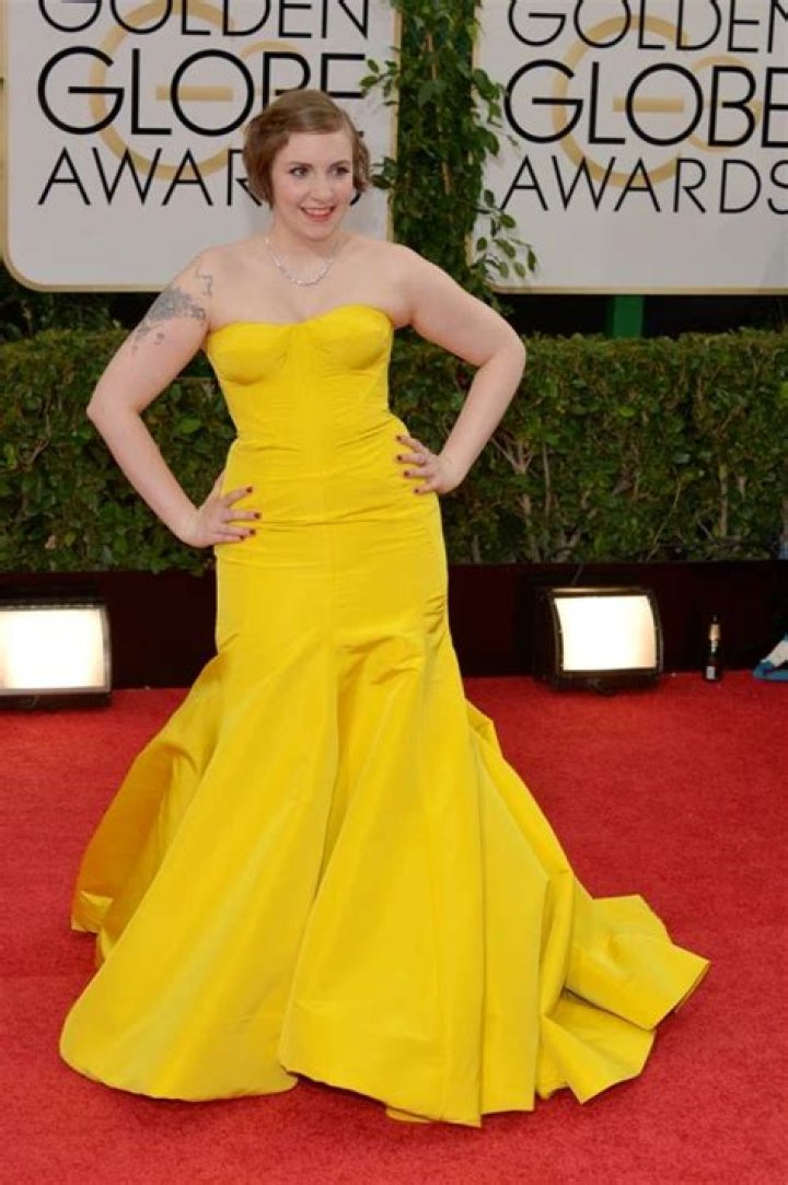 Lena Dunham 71st Annual Golden Globe Awards, Arrivals, Los Angeles, America - 12 Jan 2014 WEARING ZAC POSEN