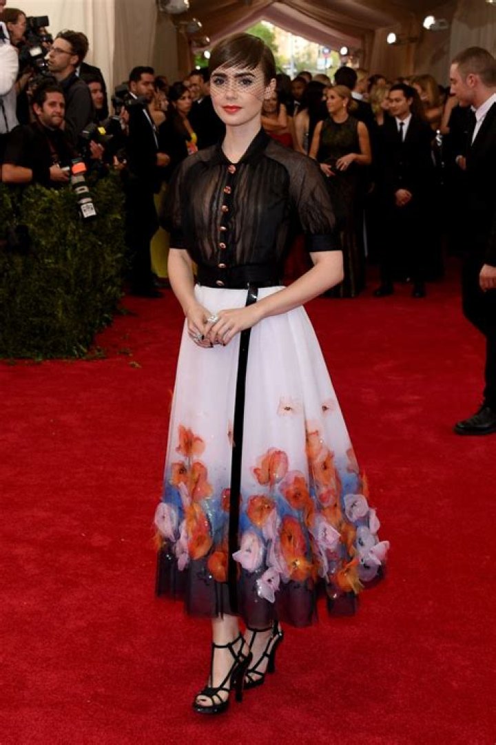 Lily Collins Costume Institute Benefit celebrating the opening of Camp: Notes on Fashion, Arrivals, The Metropolitan Museum of Art, New York, USA - 06 May 2019 Wearing Giambattista Valli same outfit as catwalk model *10068397aw