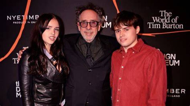 (L-R) Nell Burton, Tim Burton, Billy-Ray Burton and Levi the dog attend the Tim Burton Close Encounter red carpet during the 16th Rome Film Fest 2021 on October 23, 2021 in Rome, Italy.Tim Burton Close Encounter - 16th Rome Film Fest 2021, Italy - 23 Oct 2021