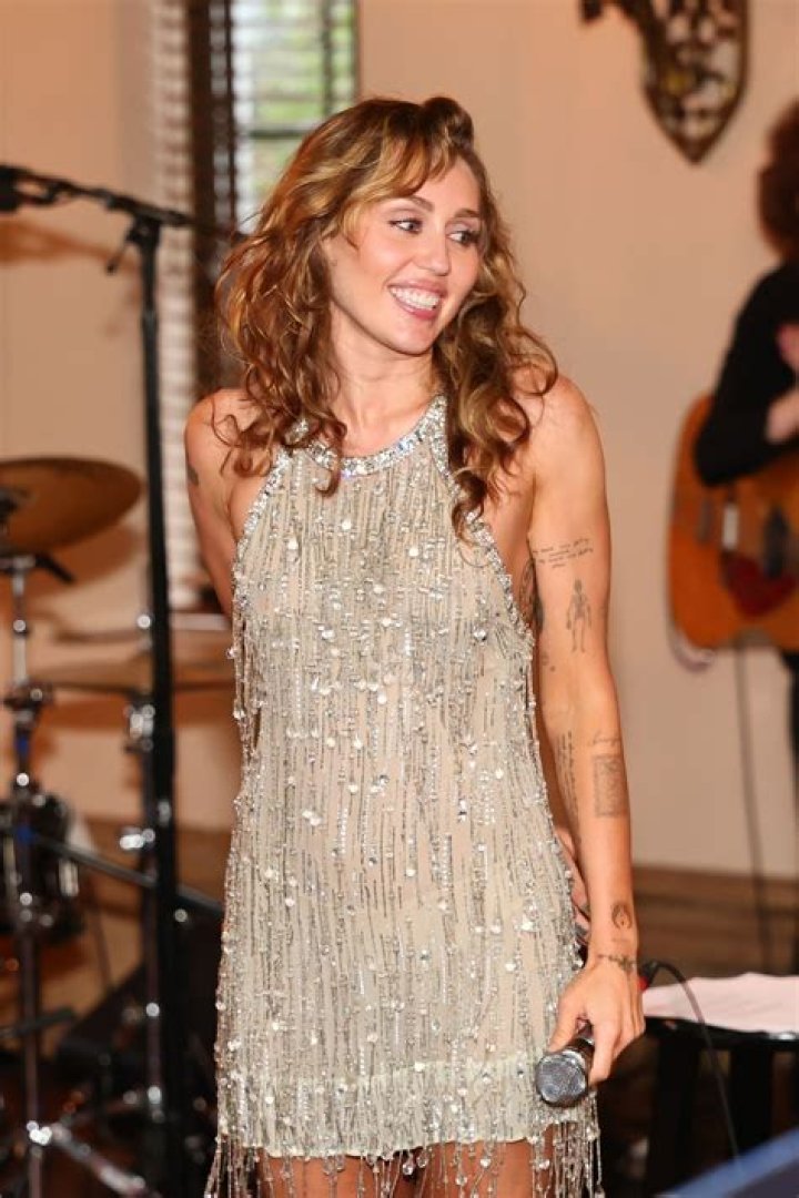 Miley Cyrus Braless Sheer Top