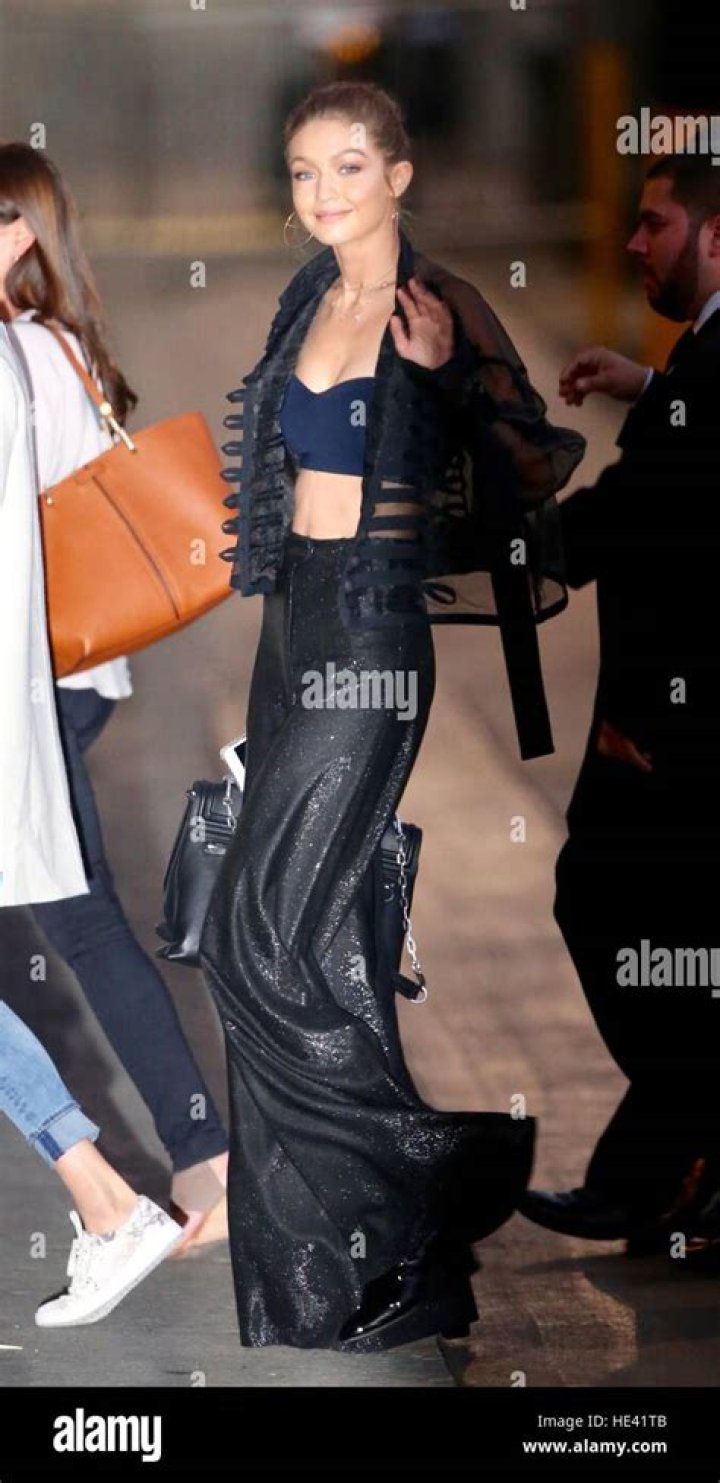 Model Gigi Hadid seen arriving to Good Morning America in New York City. 27 Feb 2023 Pictured: Model Gigi Hadid seen arriving to Good Morning America in New York City. Photo credit: Eric Kowalsky / MEGA TheMegaAgency.com +1 888 505 6342 (Mega Agency TagID: MEGA948217_016.jpg) [Photo via Mega Agency]
