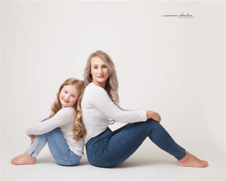 Mother and daughter pose
