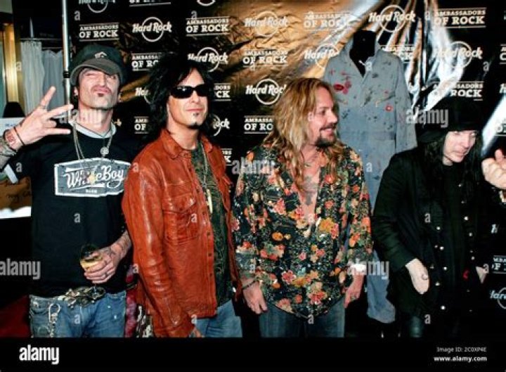 Nikki Sixx, Vince Neil, Mick Mars, Tommy Lee. Vince Neil, from left, Nikki Sixx, Mick Mars and Tommy Lee, of Motley Crue, arrive at the world premiere of "The Dirt", at ArcLight Hollywood in Los Angeles World Premiere of "The Dirt", Los Angeles, USA - 18 Mar 2019