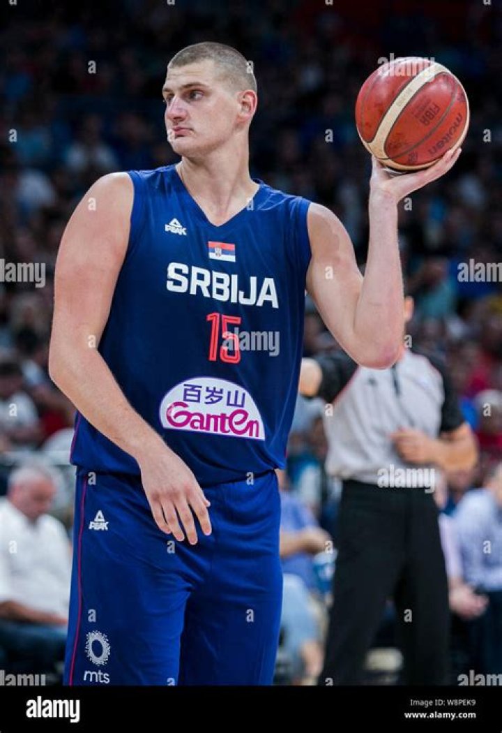 Nikola Jokic of Serbia in action Serbia v Lithuania, basketball, Belgrade Arena, Serbia - 10 Aug 2019