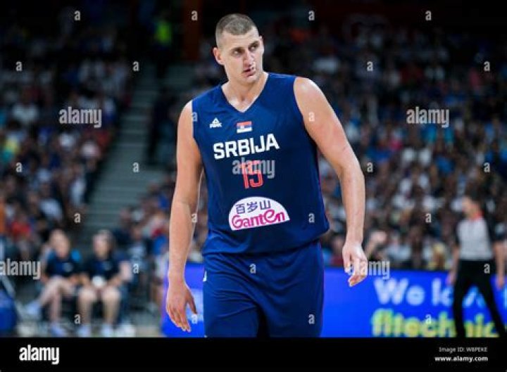 Nikola Jokic of Serbia reacts Serbia v Lithuania, basketball, Belgrade Arena, Serbia - 10 Aug 2019