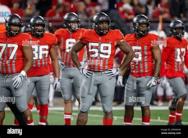 Ohio State Buckeyes defensive lineman Nick Bosa (97) out warming up prior to kickoff at the NCAA football game between the Penn State Nittany Lions & The Ohio State Buckeyes at Ohio Stadium in Columbus, Ohio NCAA FOOTBALL Penn State vs Ohio State, Columbus, USA - 28 Oct 2017