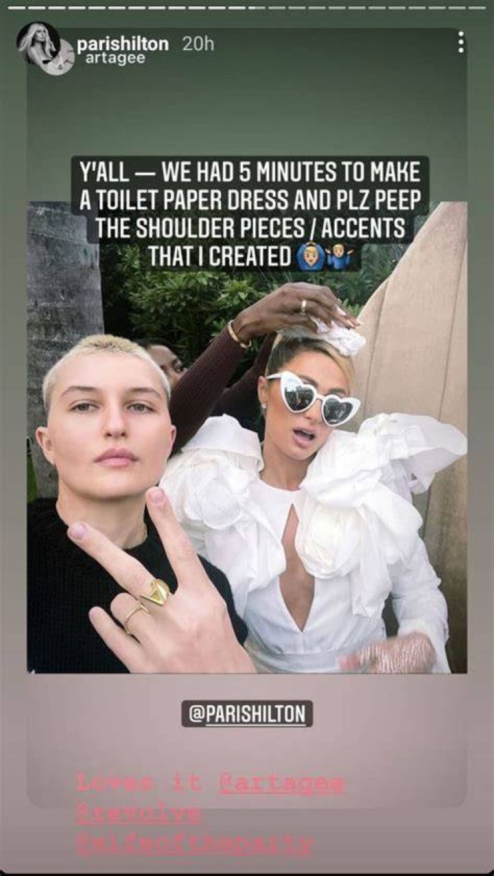 Paris Hilton In Toilet Paper Dress