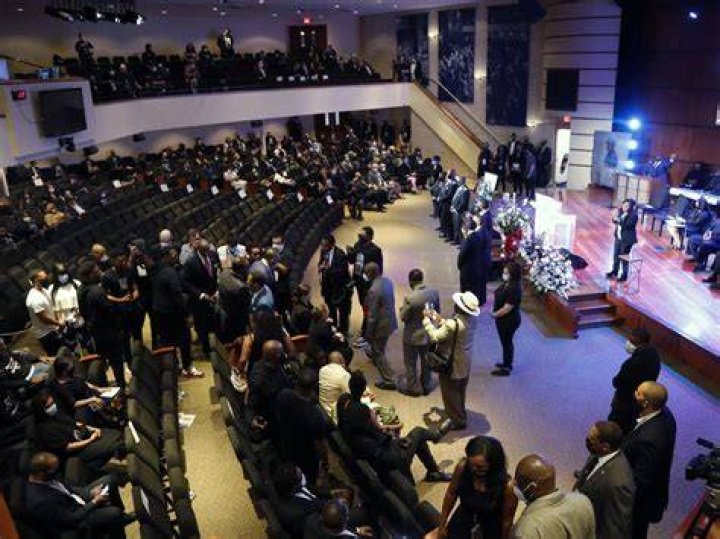 People fill Frank J. Lindquist Sanctuary at North Central University, before a memorial service for George Floyd in Minneapolis George Floyd Memorial, Minneapolis, United States - 04 Jun 2020