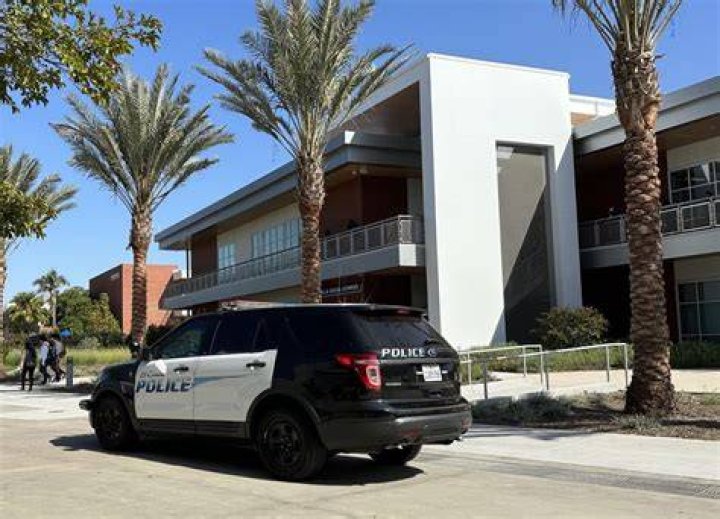 Police protect the school&rsquo;s campus