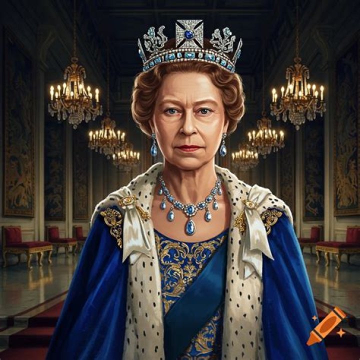 Queen Elizabeth in blue