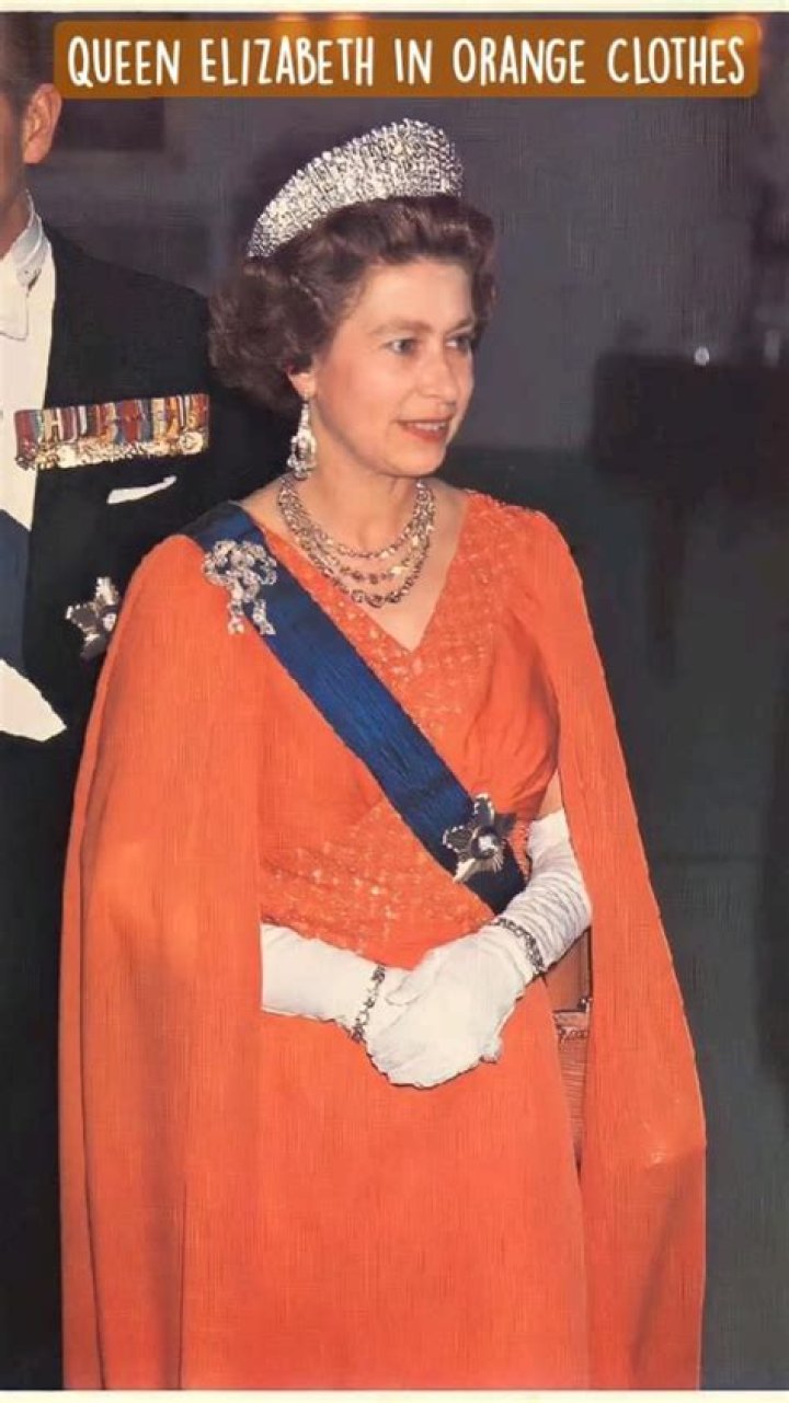 Queen Elizabeth in orange