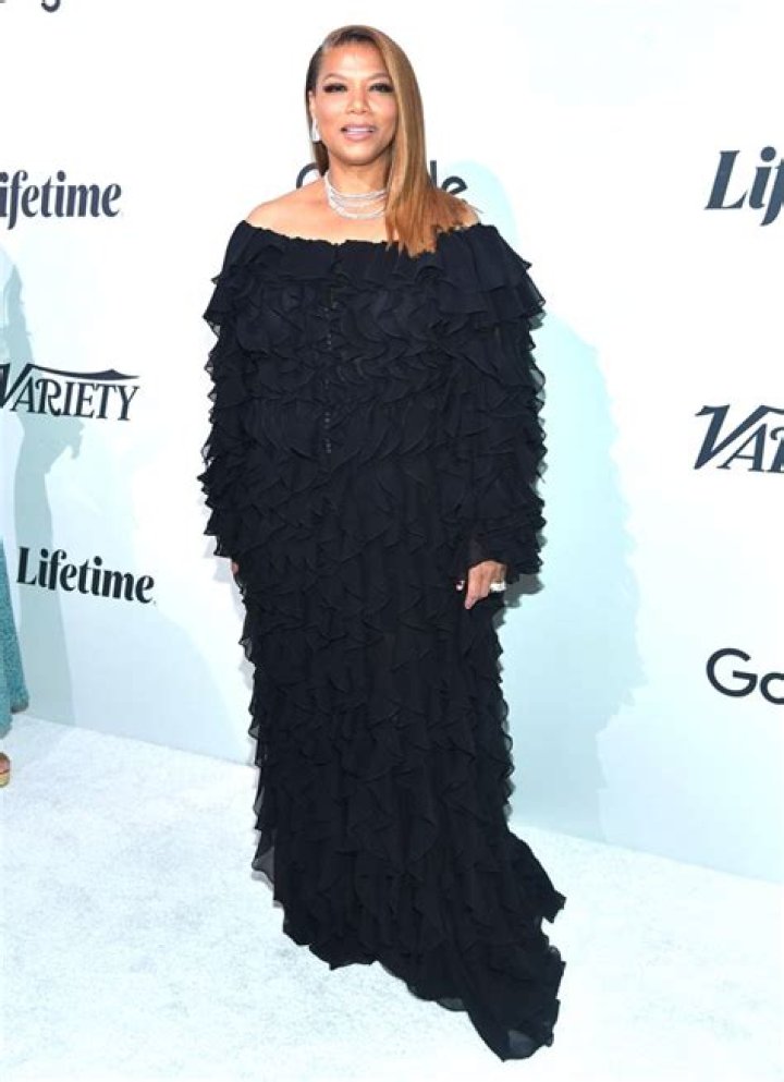 Queen Latifah Wears Romantic Ruffles & Sparkling Jewelry