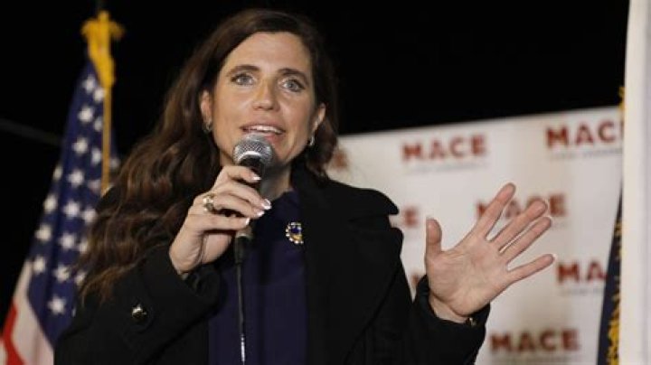 Republican Nancy Mace talks to supporters during her election night party in Mount Pleasant, S.C. U.S. Rep. Nancy Mace, posted a video of obscenities that she said had been spray-painted on her Charleston-area home over the Memorial Day weekend Mace-Home Vandalized, Mount Pleasant, United States - 04 Nov 2020