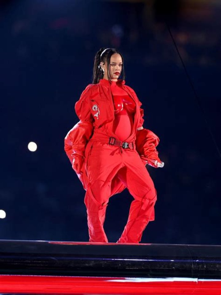 Rihanna at Super Bowl Press Conference
