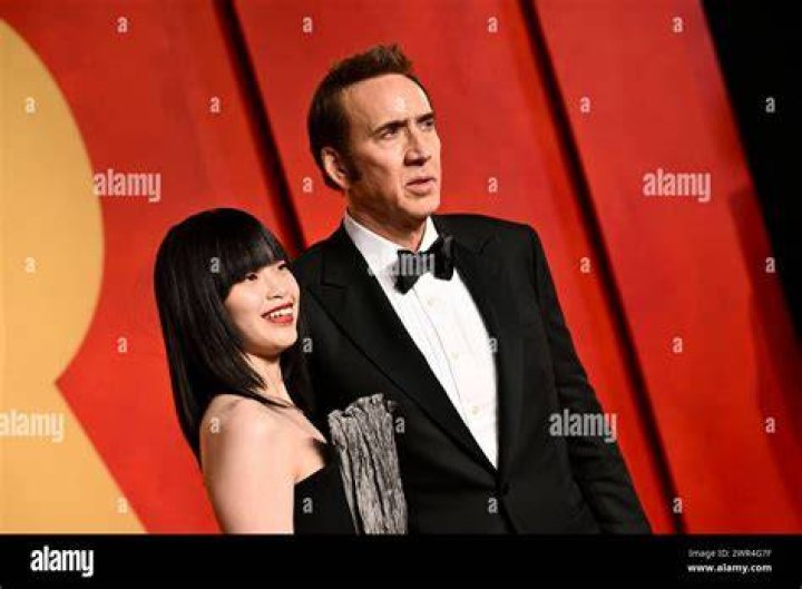 Riko Shibata, left, and Nicolas Cage arrive at the Los Angeles premiere of "Pig", at the Nuart Theatre Premiere of "Pig", Los Angeles, United States - 13 Jul 2021