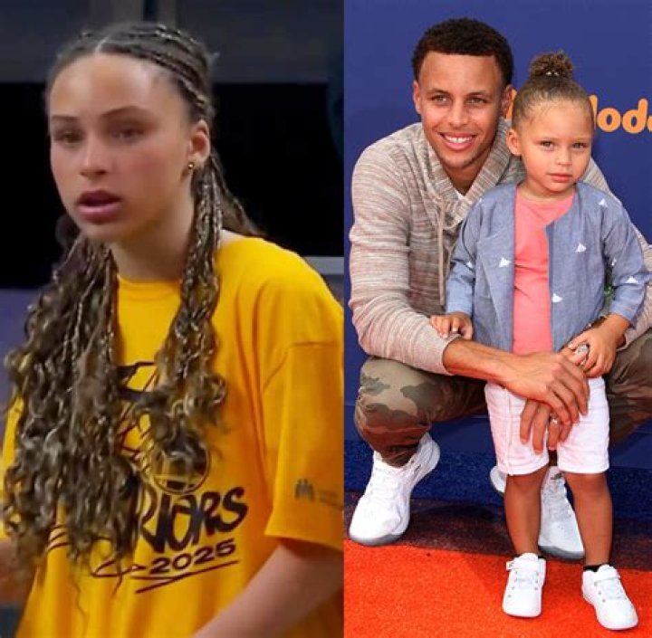 Riley Curry & Steph Curry At A Press Conference