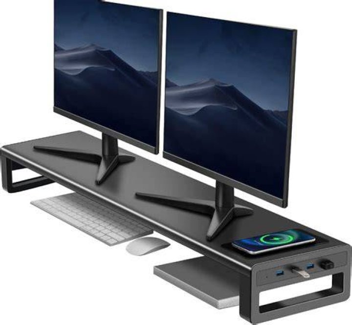 Rising Monitor Stand with Compartments