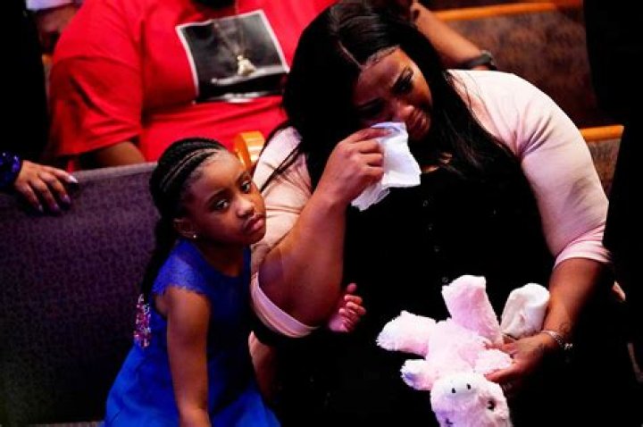 Roxie Washington holds Gianna Floyd, the daughter of George Floyd as they attend the funeral service for George Floyd at the Fountain of Praise church, Houston, Texas, USA, 09 June 2020. A bystander's video posted online on 25 May, appeared to show George Floyd, 46, pleading with arresting officers that he couldn't breathe as an officer knelt on his neck. The unarmed Black man later died in police custody and all four officers involved in the arrest have been charged and arrested. George Floyd Funeral in Houston, USA - 09 Jun 2020