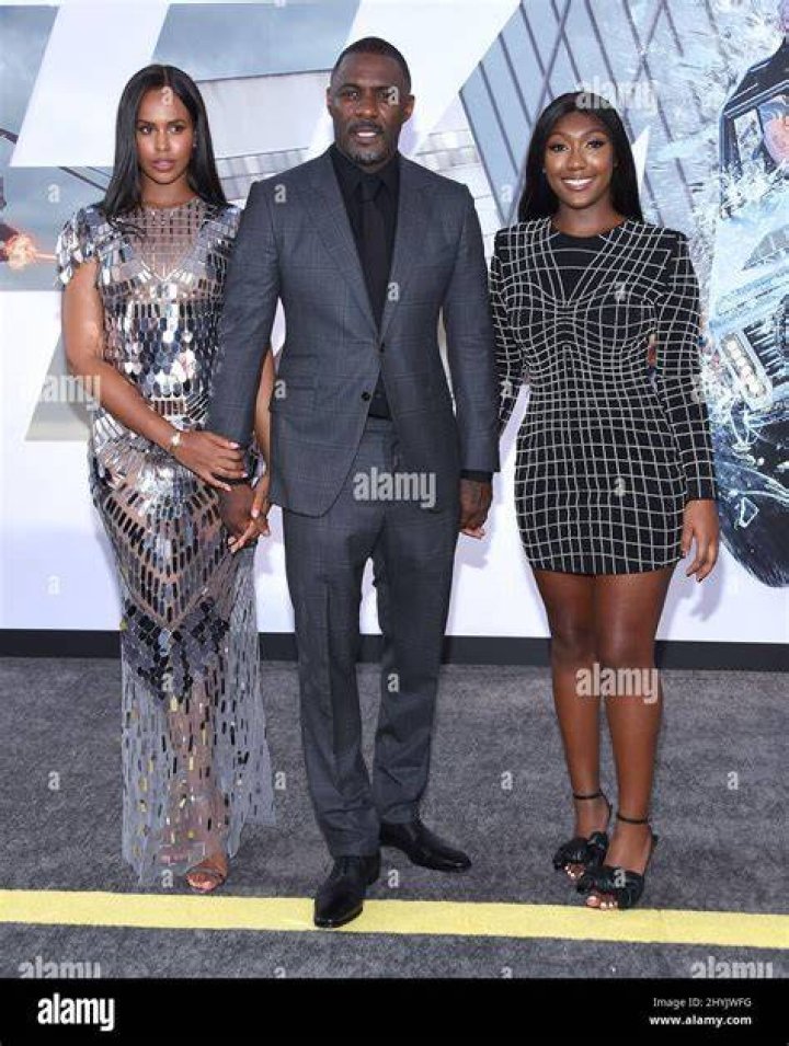 Sabrina Dhowre, Idris Elba and Isan Elba at the Hobbs & Shaw&rsquo; film world premiere in Hollywood.