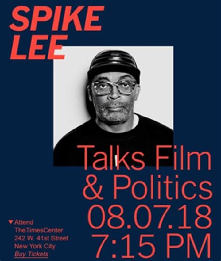 Spike Lee TimesTalks with Spike Lee, New York, USA - 07 Aug 2018