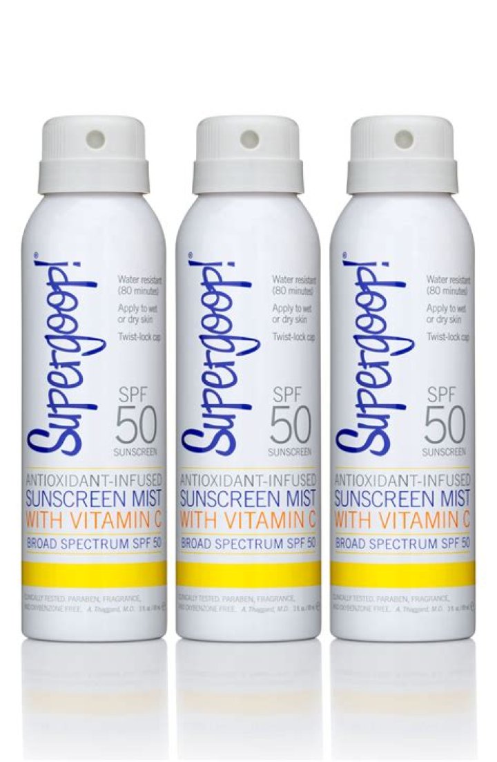 Supergoop SPF 50 Antioxidant Infused Sunscreen Mist Trio, $38