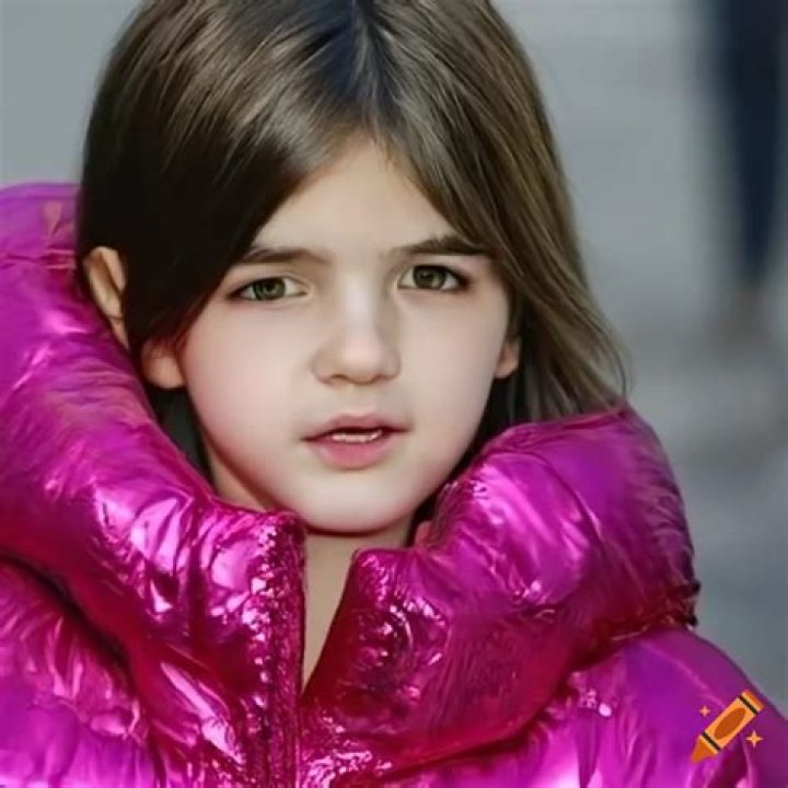 Suri Cruise Wearing A Pink Cardigan