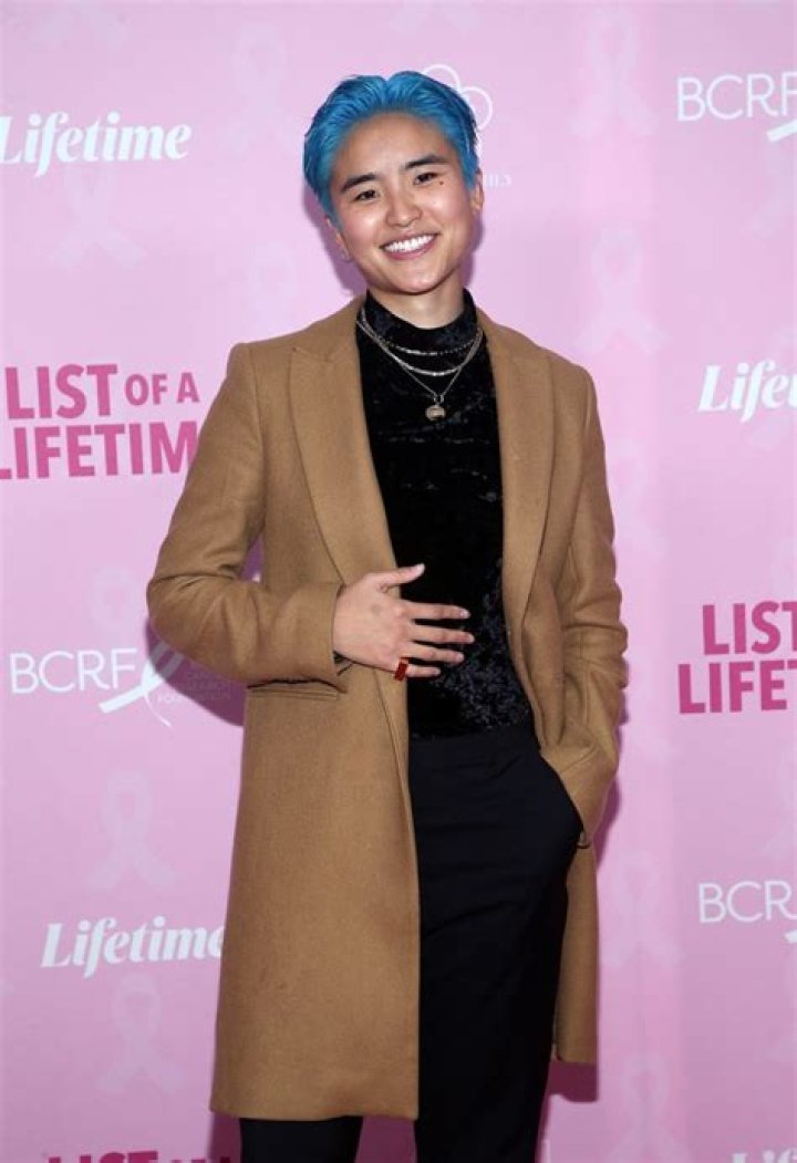 Terry Hu shows off blue hair at the &lsquo;List of a Lifetime&rsquo; film premiere