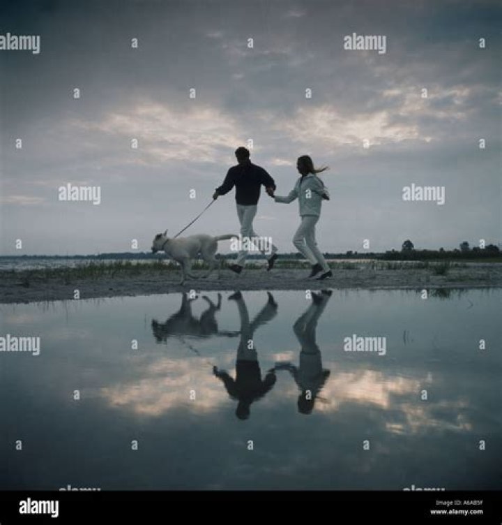 The Couple Walk Their Dog
