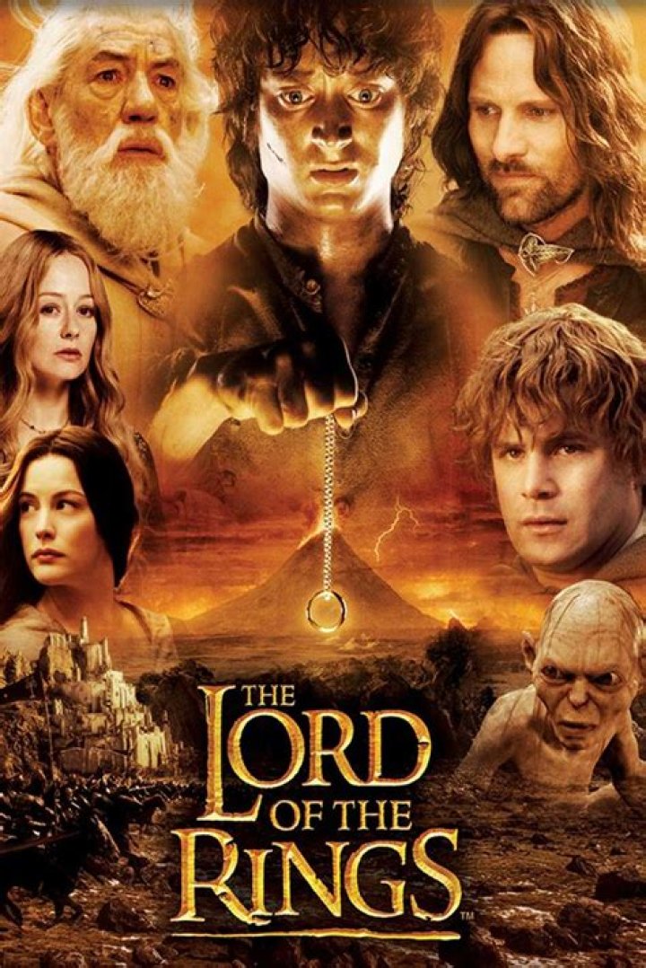 THE LORD OF THE RINGS: THE FELLOWSHIP OF THE RING, from left: Sean Astin, Elijah Wood, Billy Boyd, Dominic Monaghan, TV GUIDE cover, December 15-21, 2001. Illustration: John Howe / ph: Pierre Vinet / TV Guide / &copy;Warner Bros. / Courtesy Everett Collection