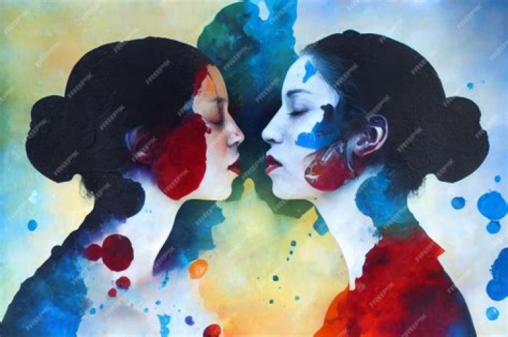 Two Women Kiss During A Pride Parade