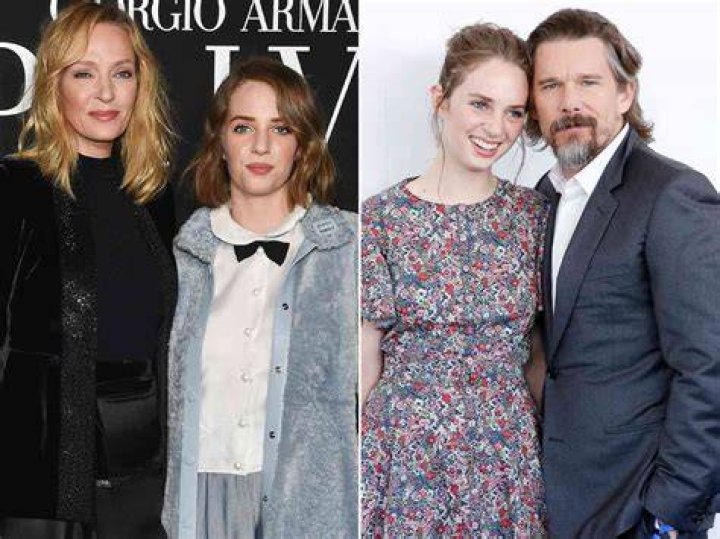 Uma Thurman & Her Daughter Maya Hawke Arrive At the Giorgio Armani Prive Show