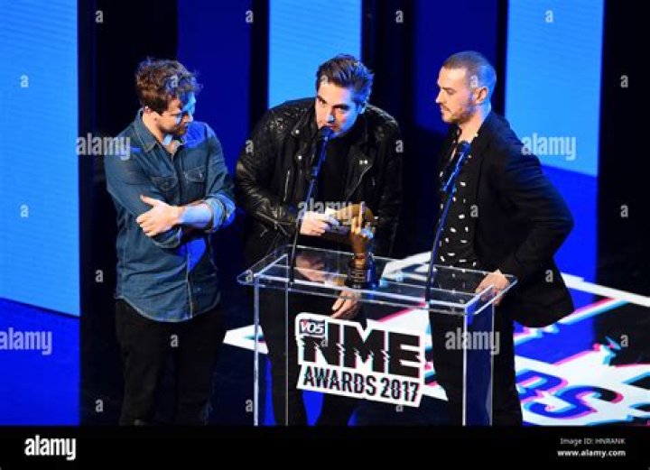 VO5 NME Awards 2017 - London. Matthew Healy from The 1975 collects the award for Best Live Band during the VO5 NME Awards 2017 held at the O2 Brixton Academy, London. Picture date: Wednesday February 15, 2017. See PA Story SHOWBIZ NME. Photo credit should read: Matt Crossick/PA Wire URN:30133598