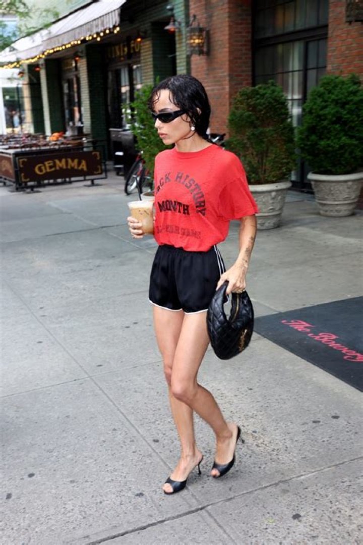 Zoe Kravitz walking in the water